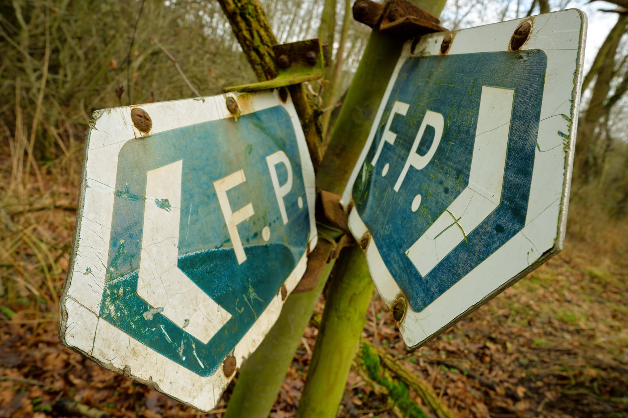 two old abbreviated ‘Footpath’ signs