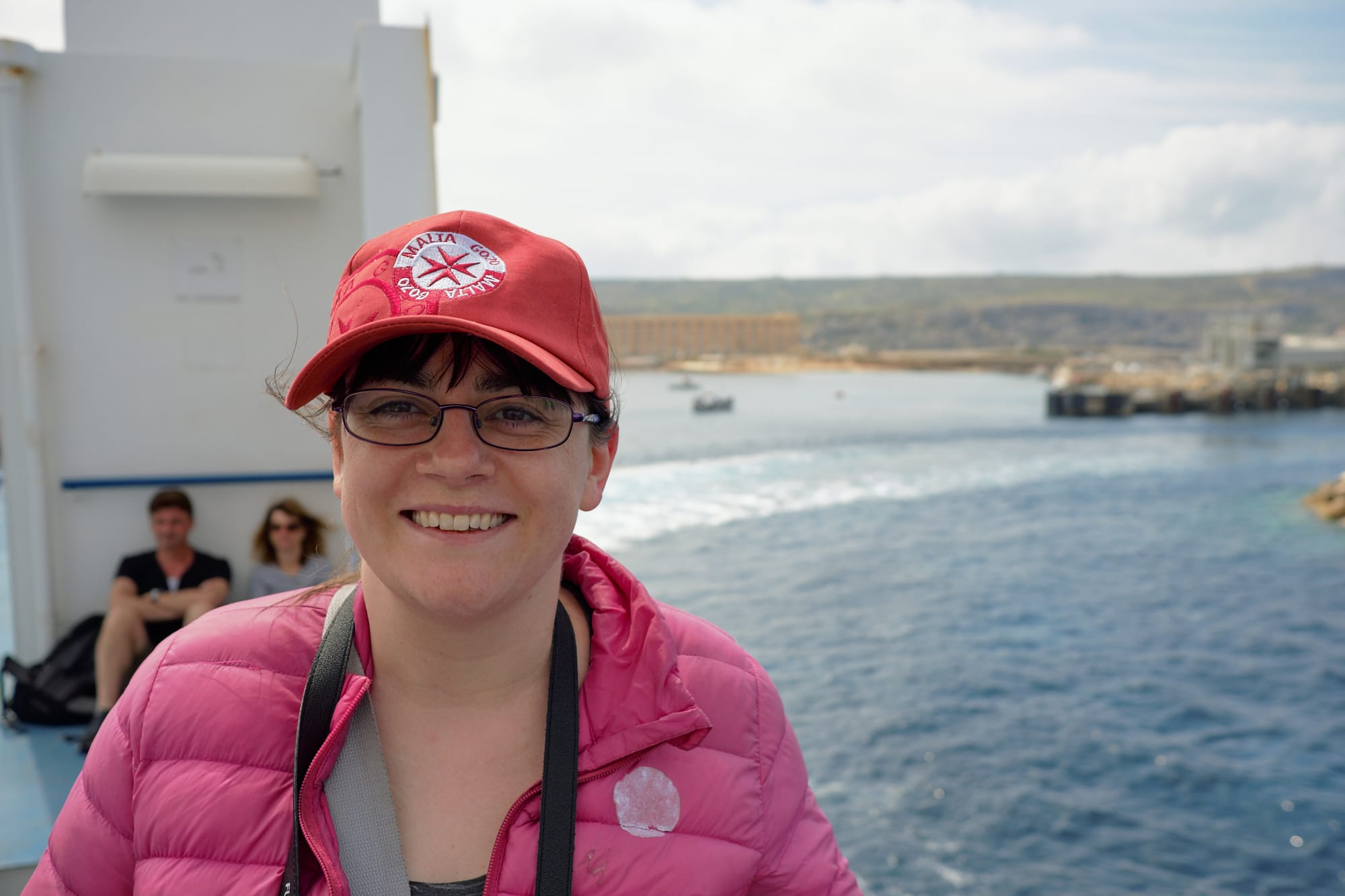 Zoe on the ferry to Gozo