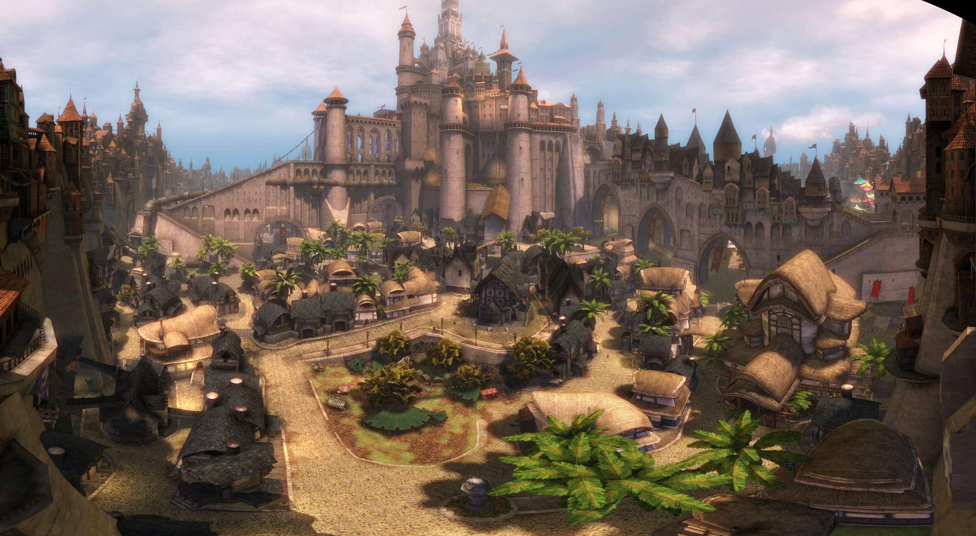 rendered panorama of the Ossan Quarter, Divinity’s Reach