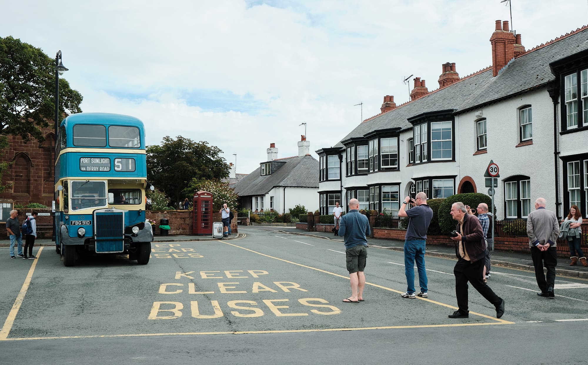 a classic bus attracting attention