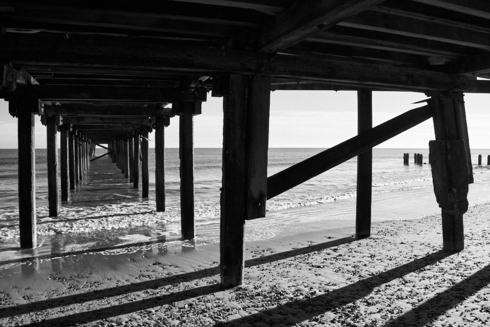 side-lit pier supports