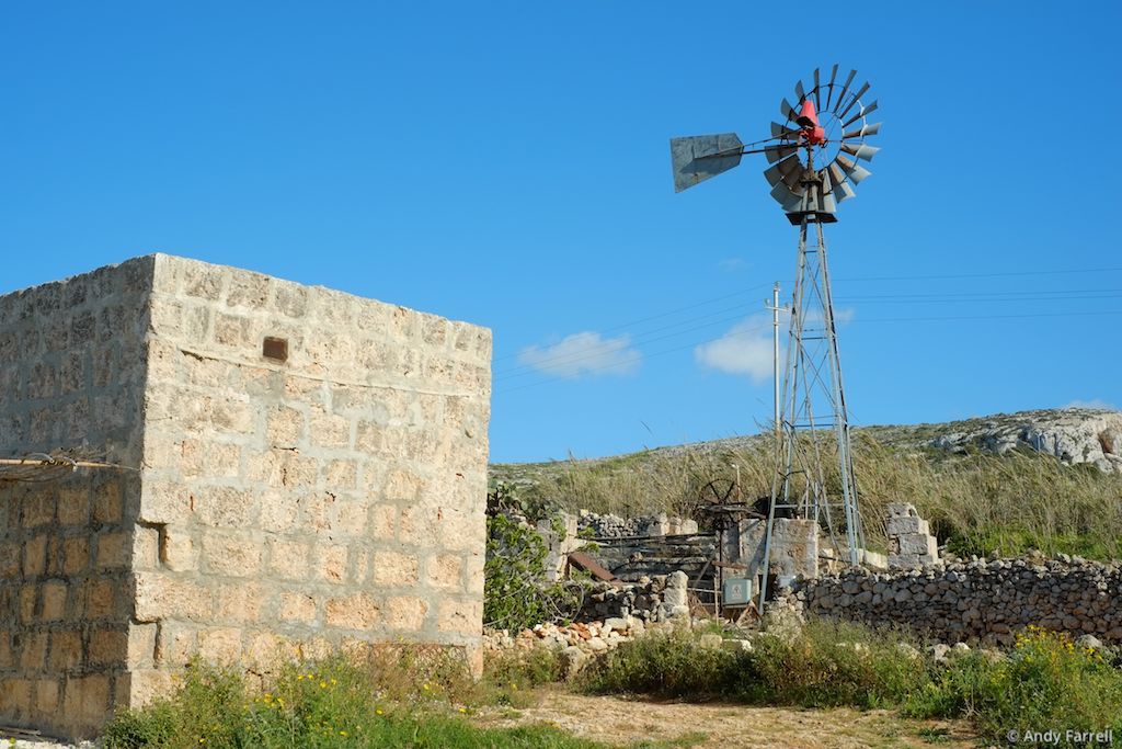 stone building and old windmill
