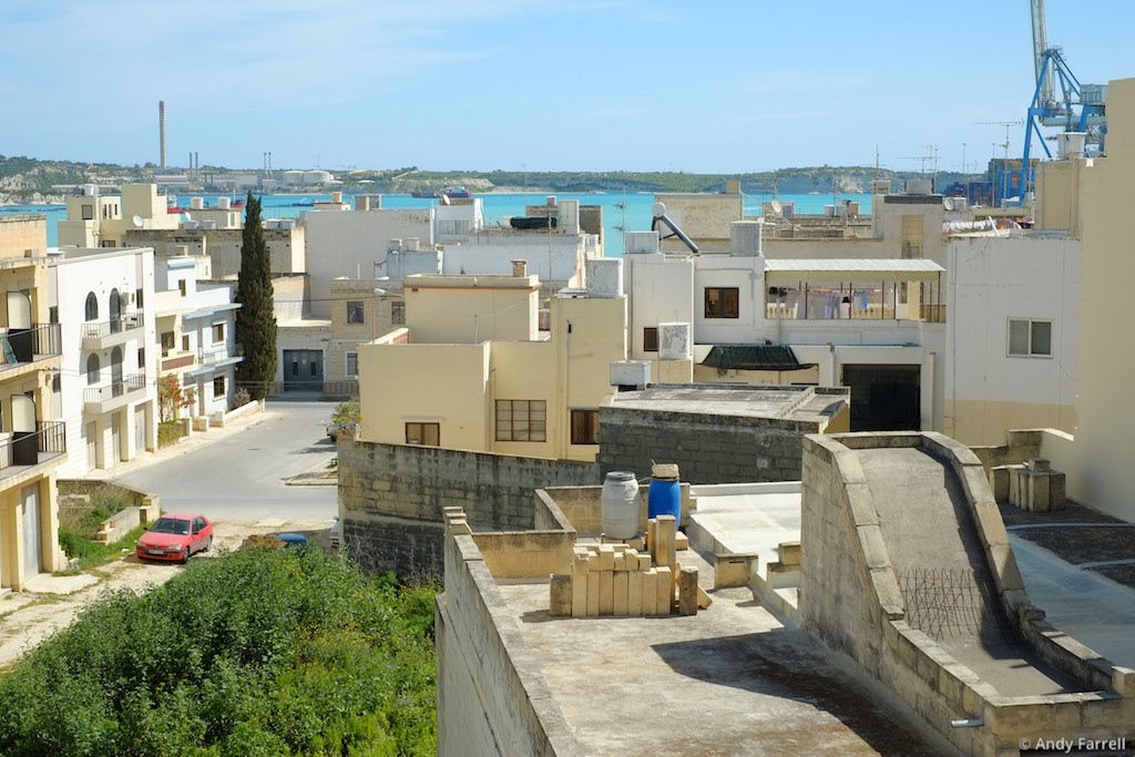 view east from the flat roof