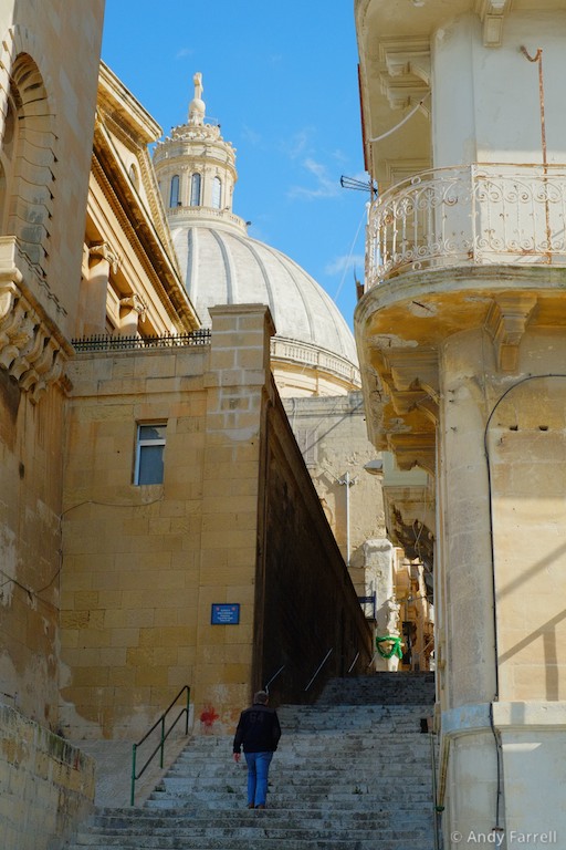 steps leading up to St. John’s Co-Cathedral, Valletta