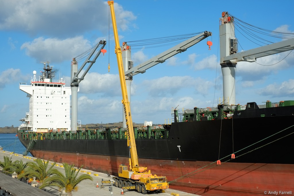 container ship and large crane