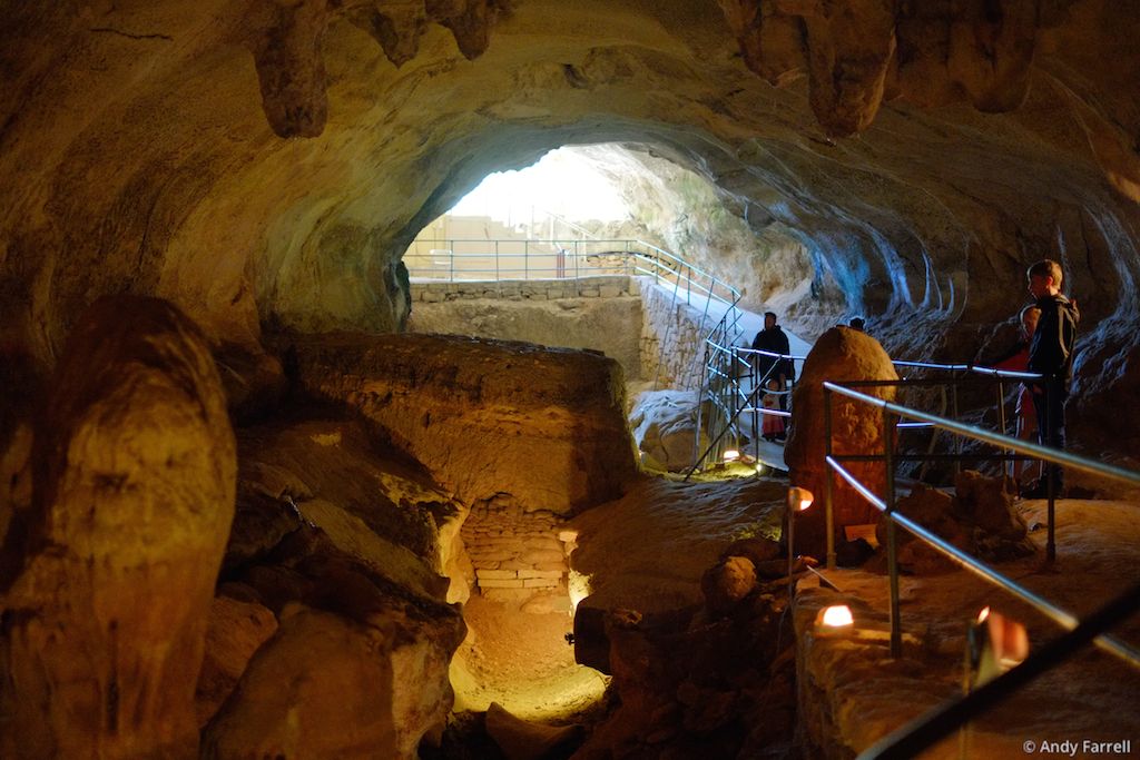 looking out from the cave