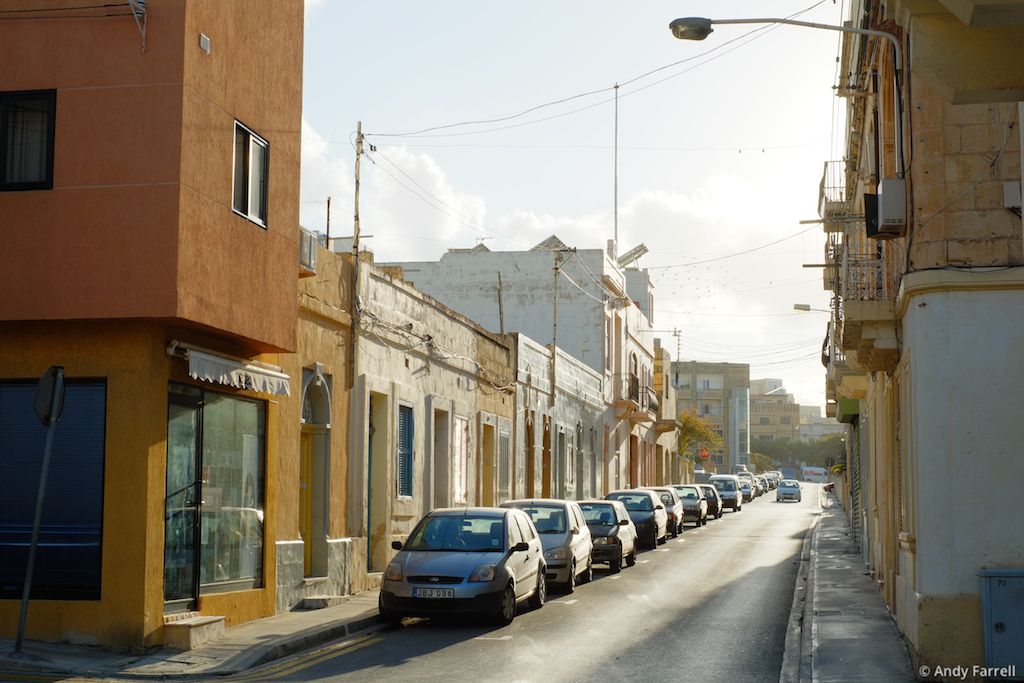 backlit street