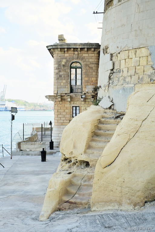 weathered limestone steps