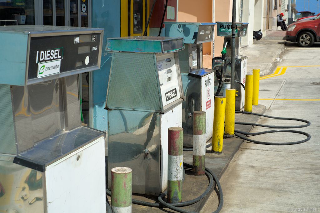 fuel pumps in near Birżebbuġa bus station