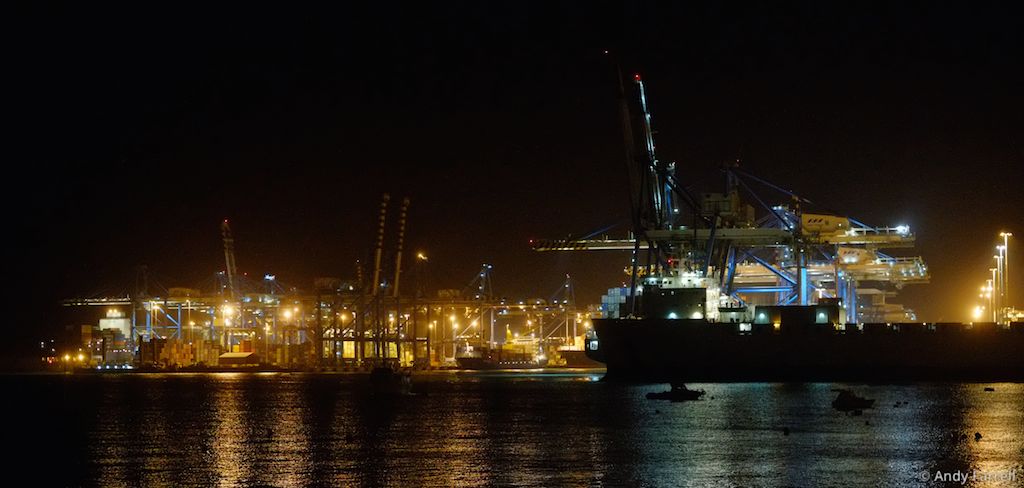 Birżebbuġa cargo port at night