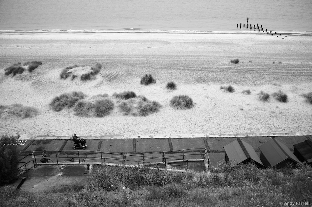 looking down on Pakefield beach