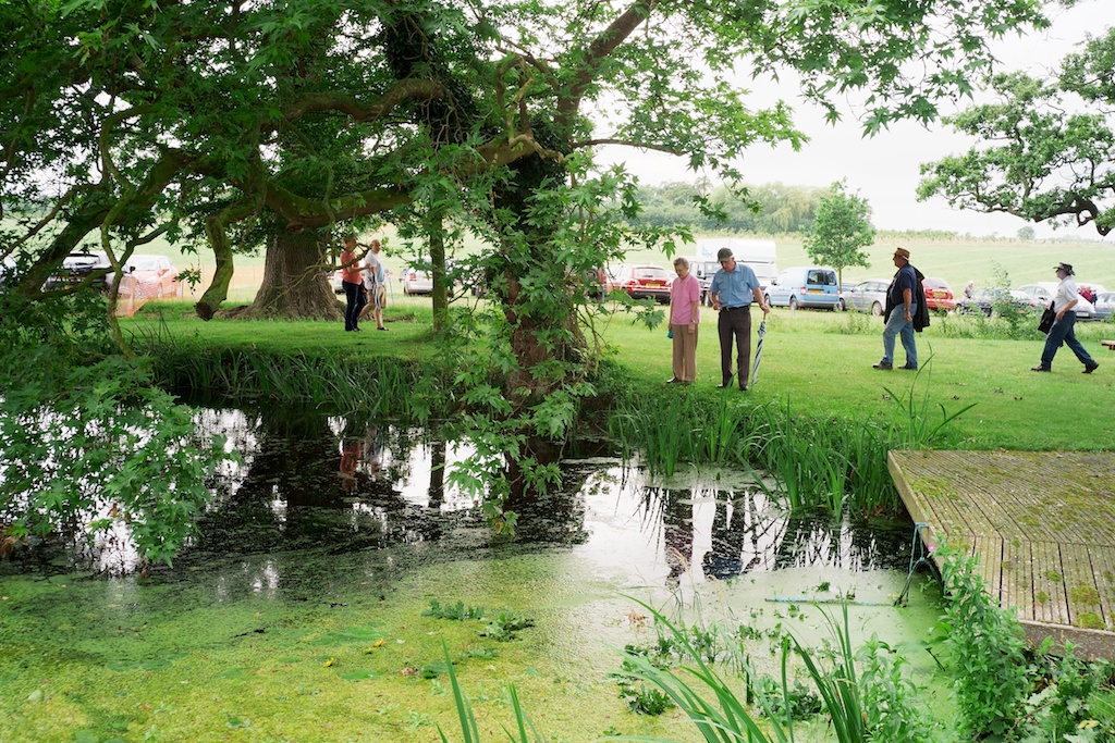 A pond next to the airfield