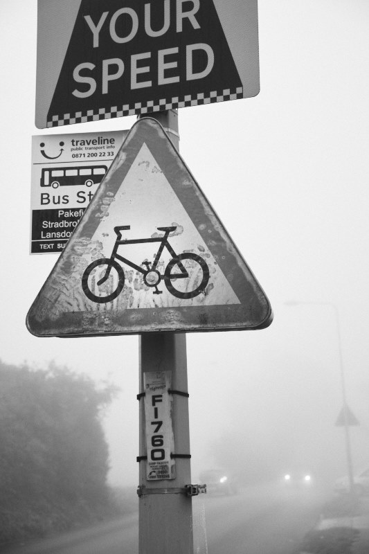 bike warning sign