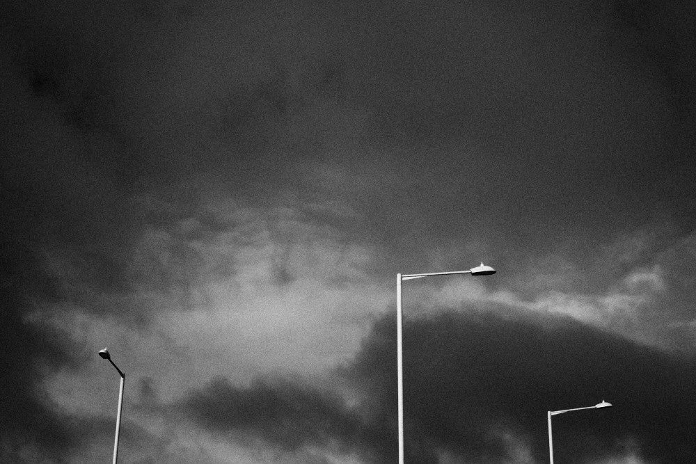 dark sky and street lights