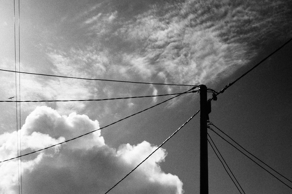 telegraph and clouds