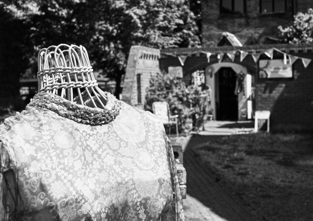 dress on a wicker mannequin