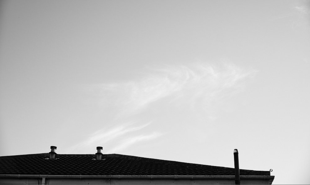 wispy cloud and roof
