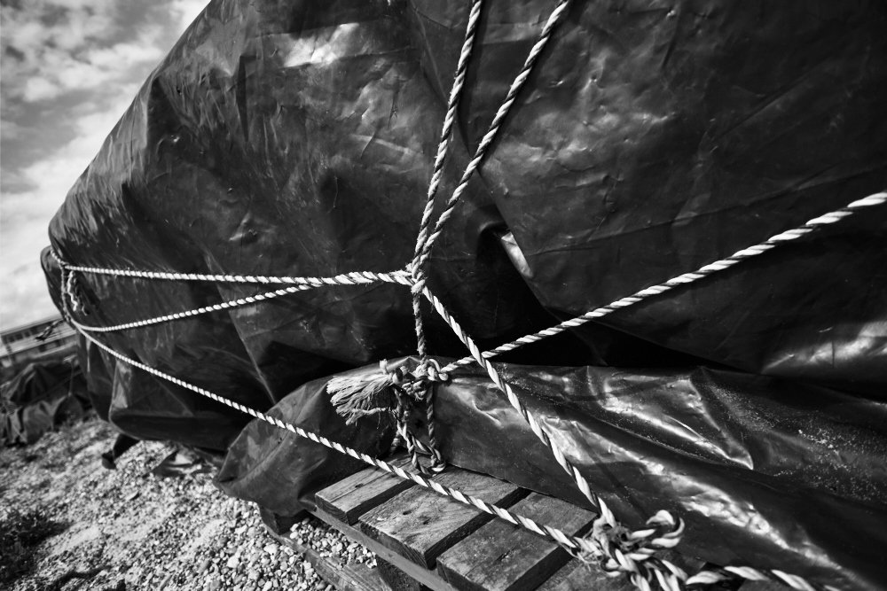 ropes and tarp