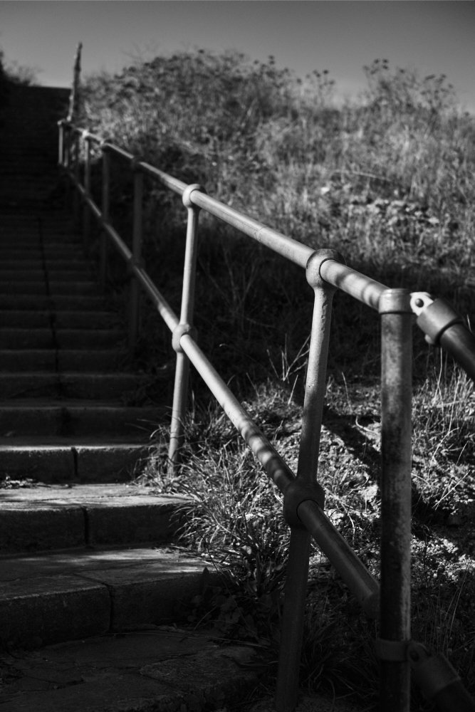 sunlit railing