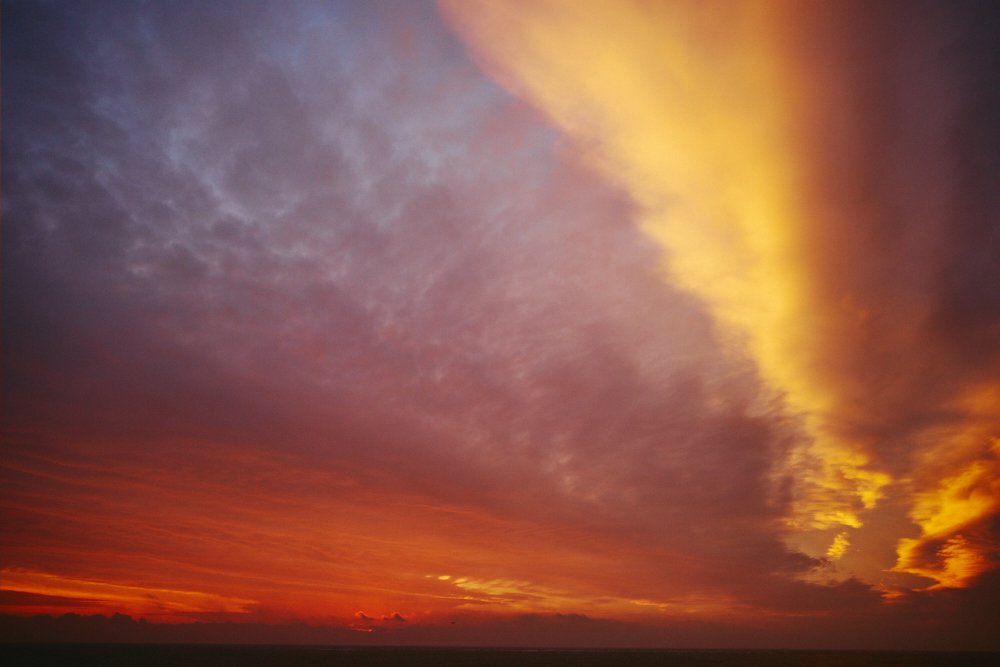orange and purple clouds at sunrise
