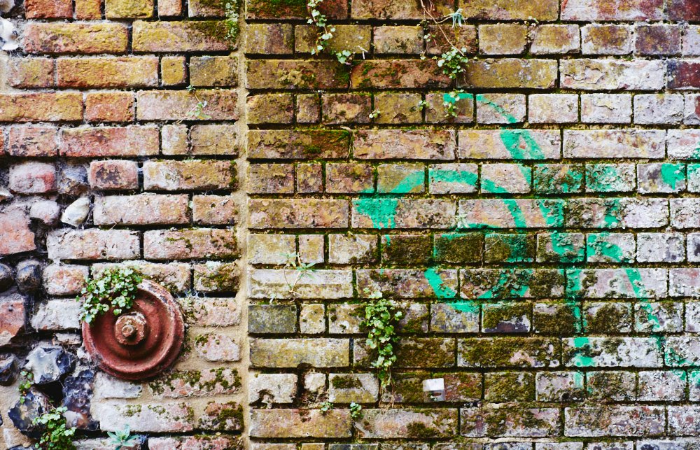 old graffiti’d wall