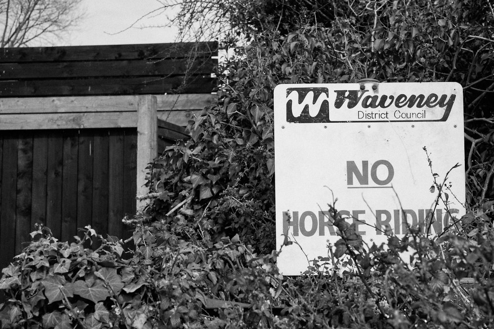 no horse riding sign