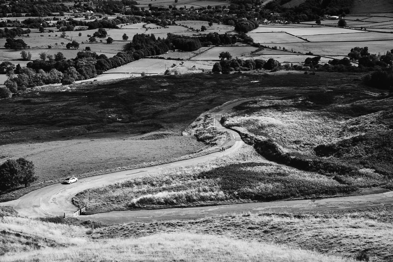 View down from half way up Mam Tor