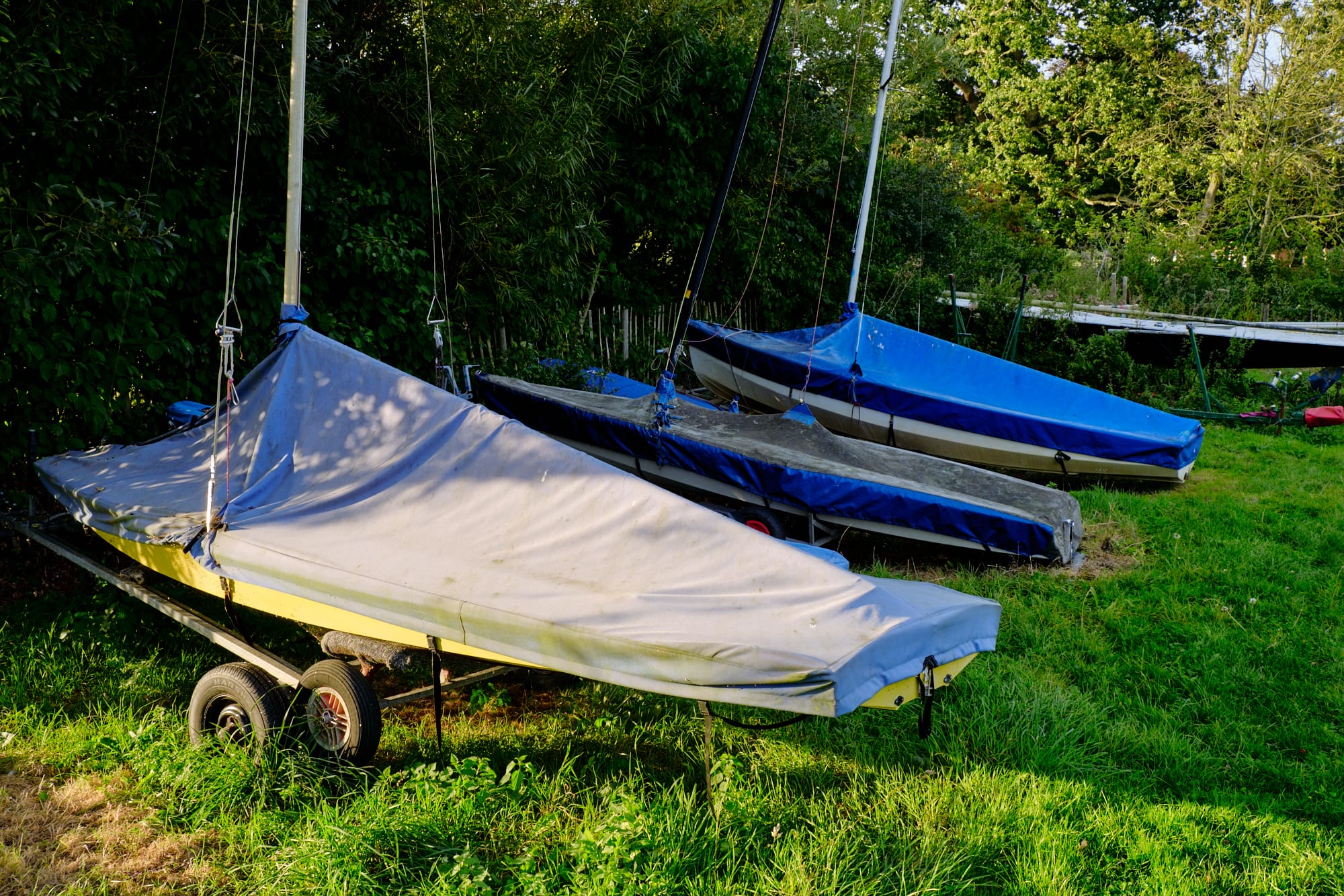 covered up small boats