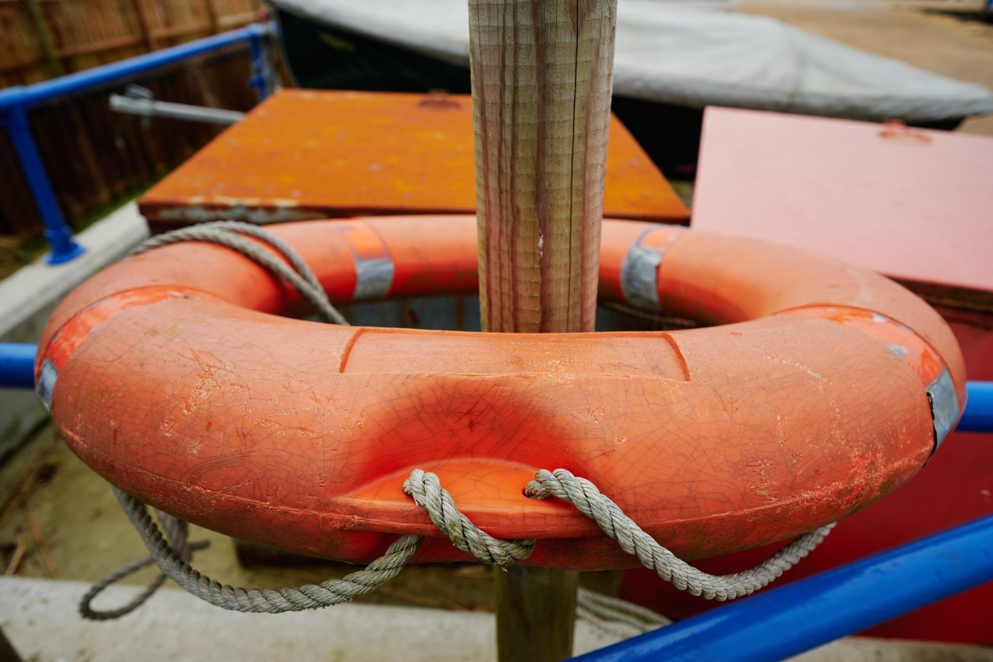 life ring around a pole