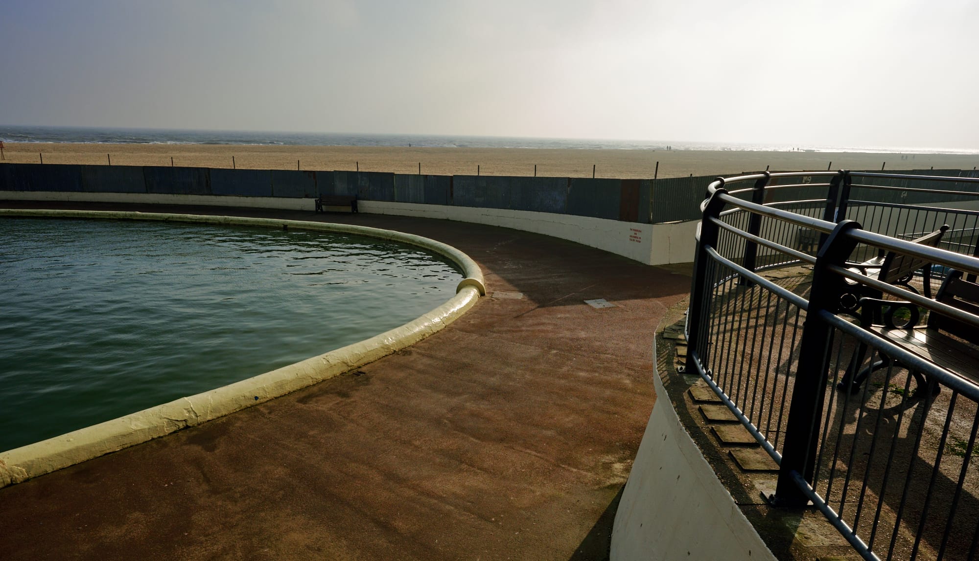 railings and the edge of the model boat lake