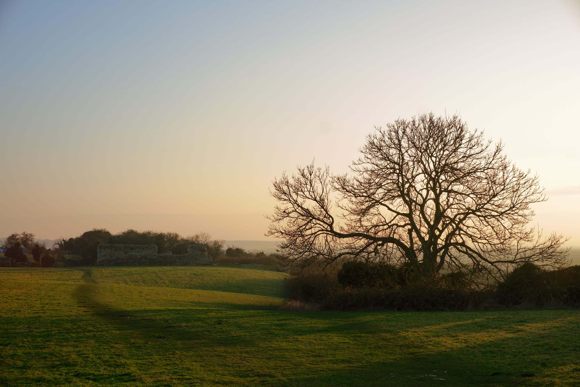 view south across the inside of the fort