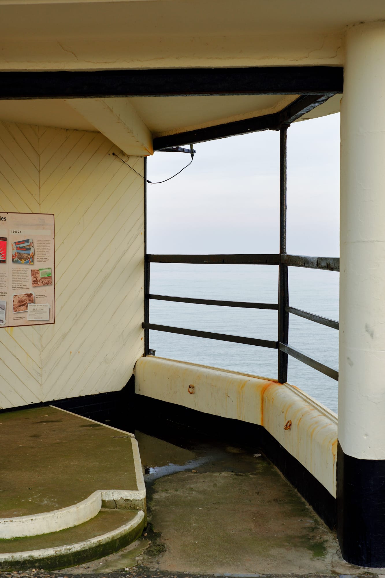 shelter atop sea wall