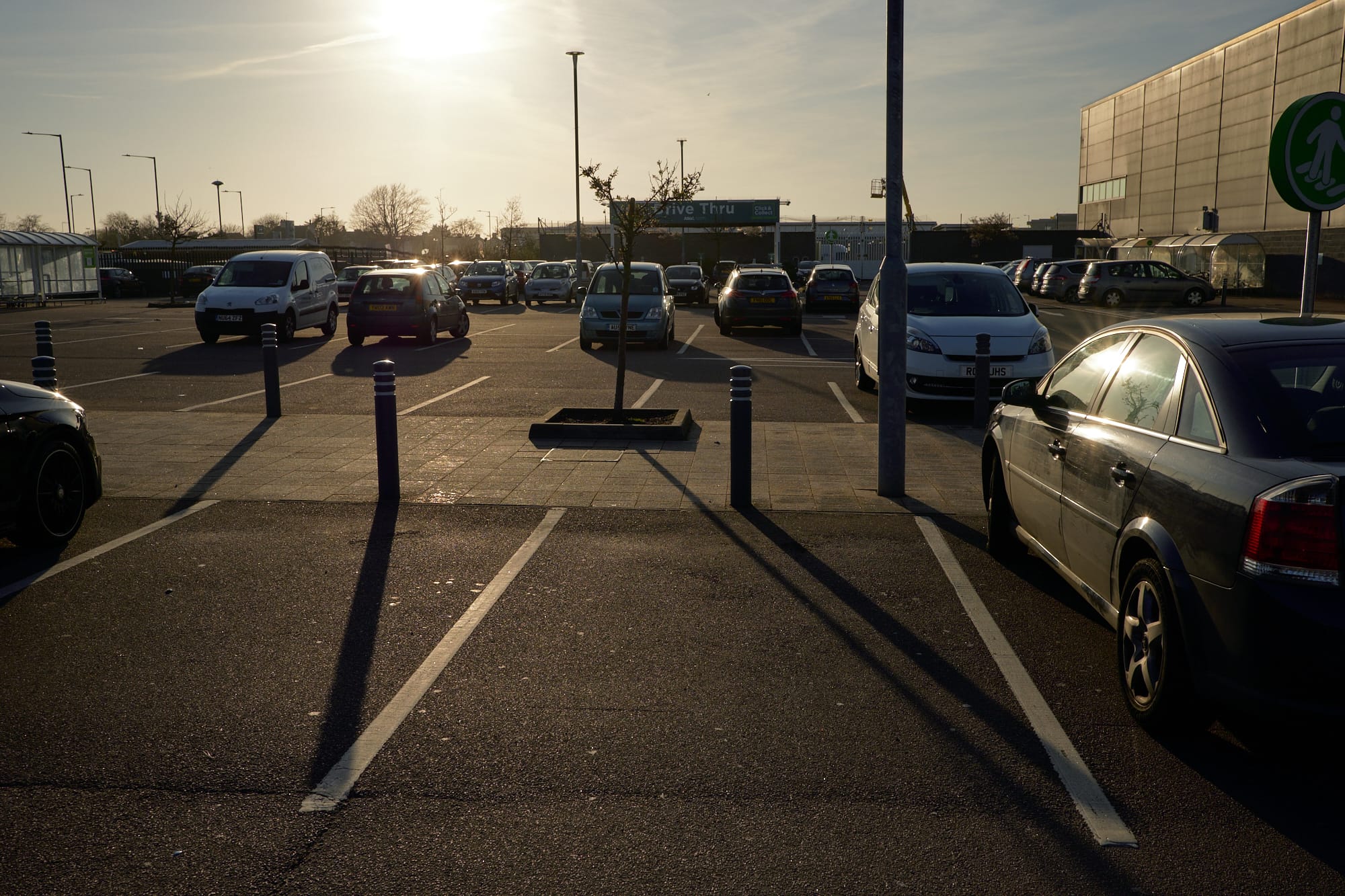 ASDA car park in the evening