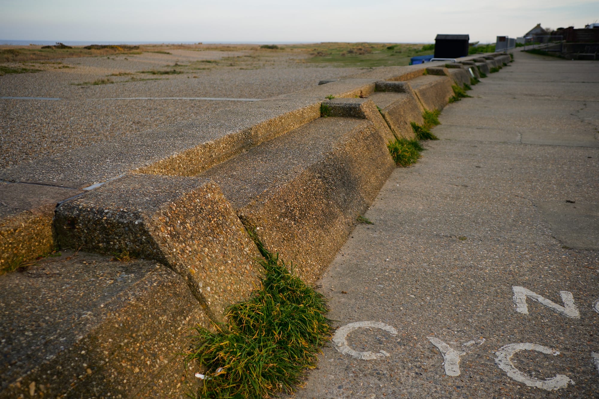 soft shadows on sea wall