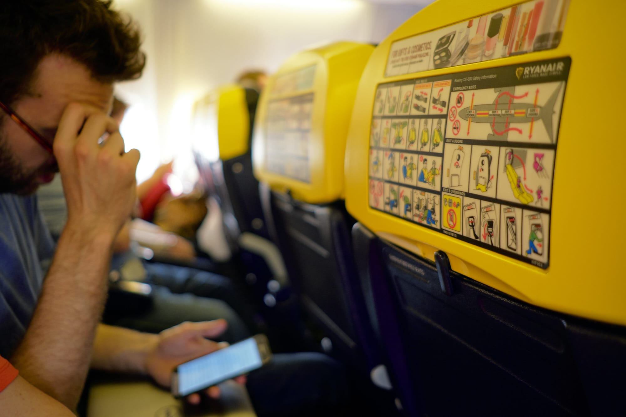 back of Ryanair seats