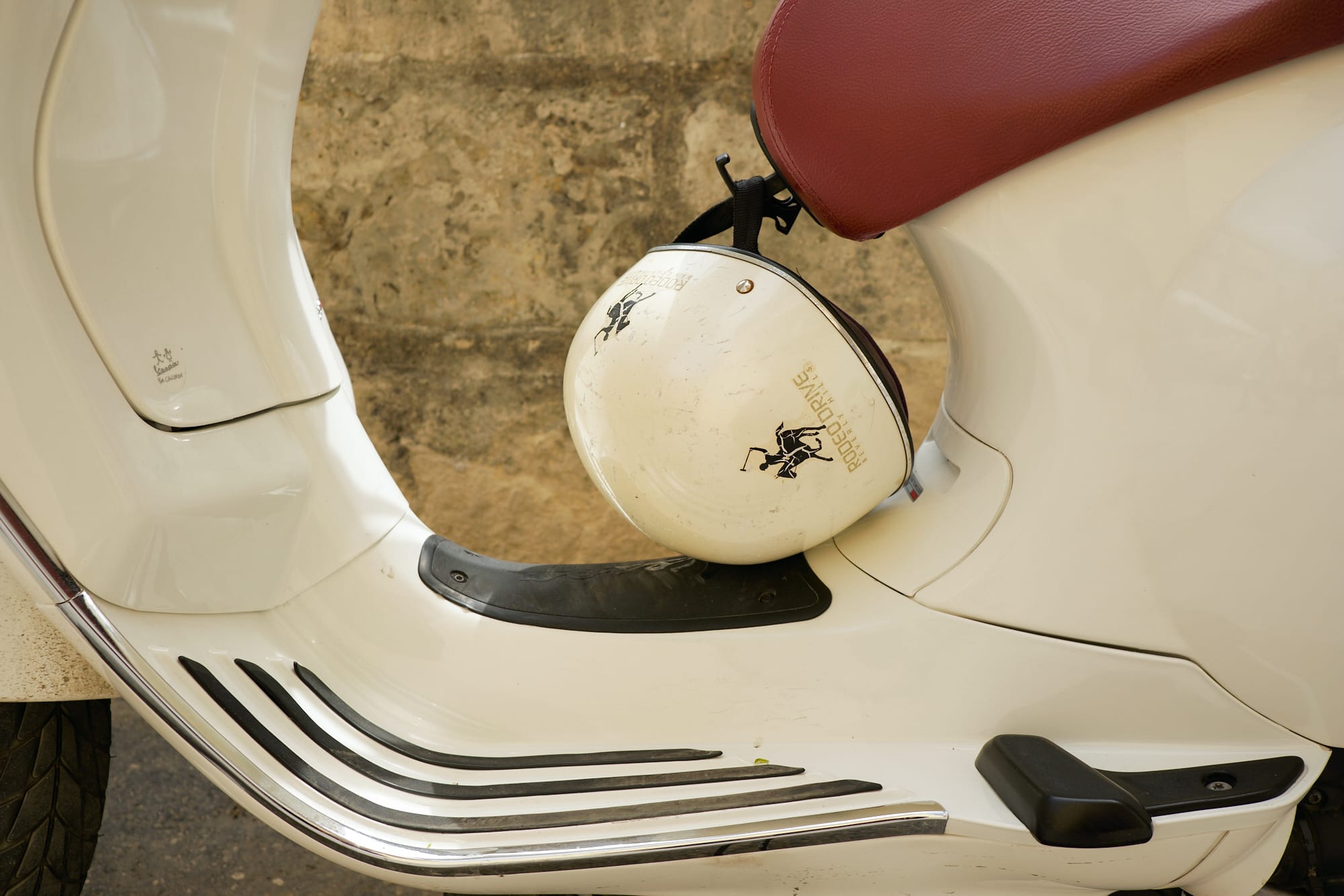 helmet on a scooter