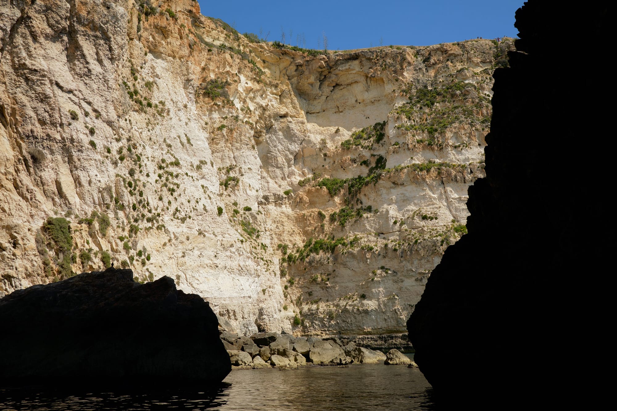 cliff face and rock silhouette