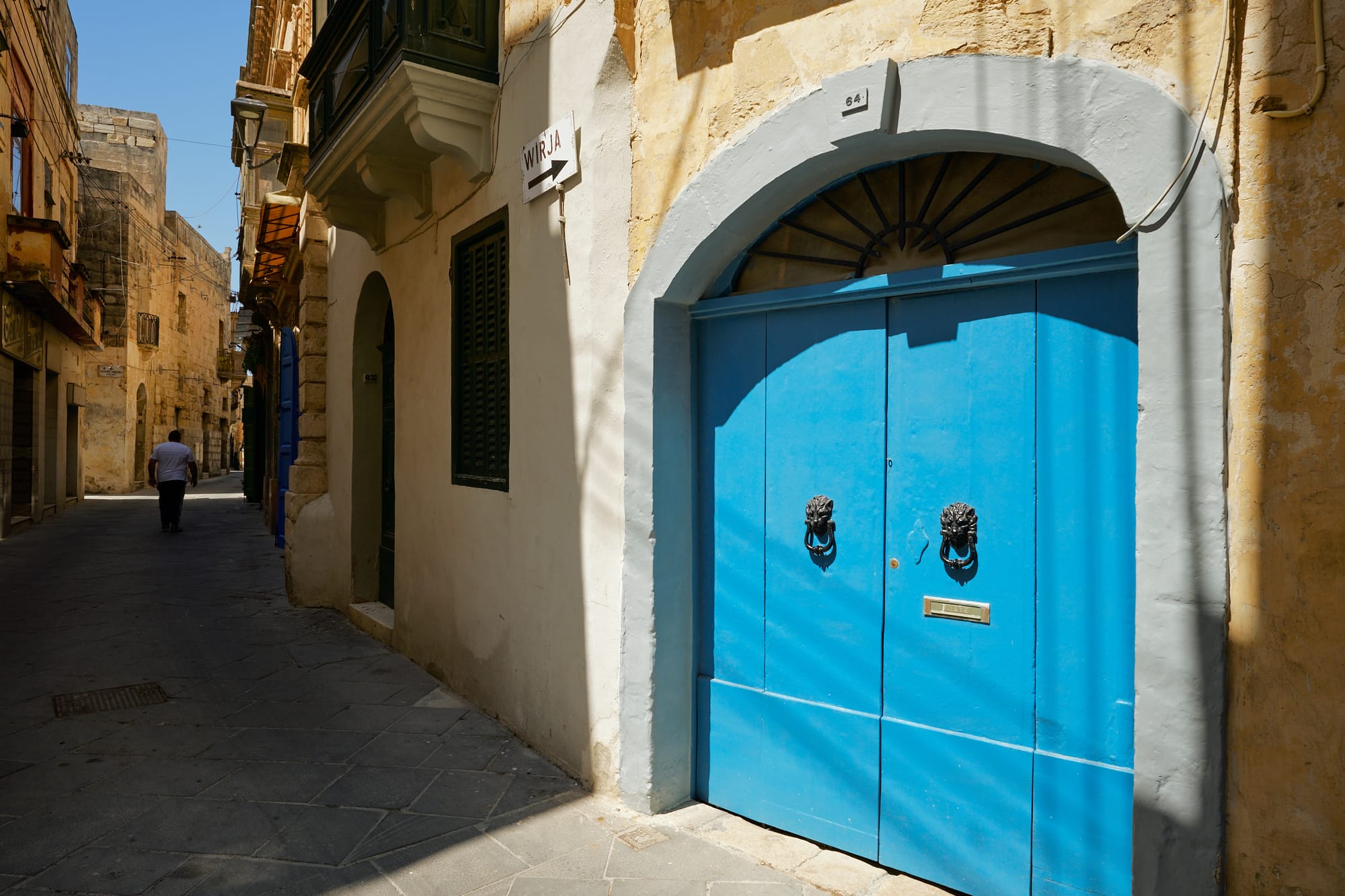 bright blue door