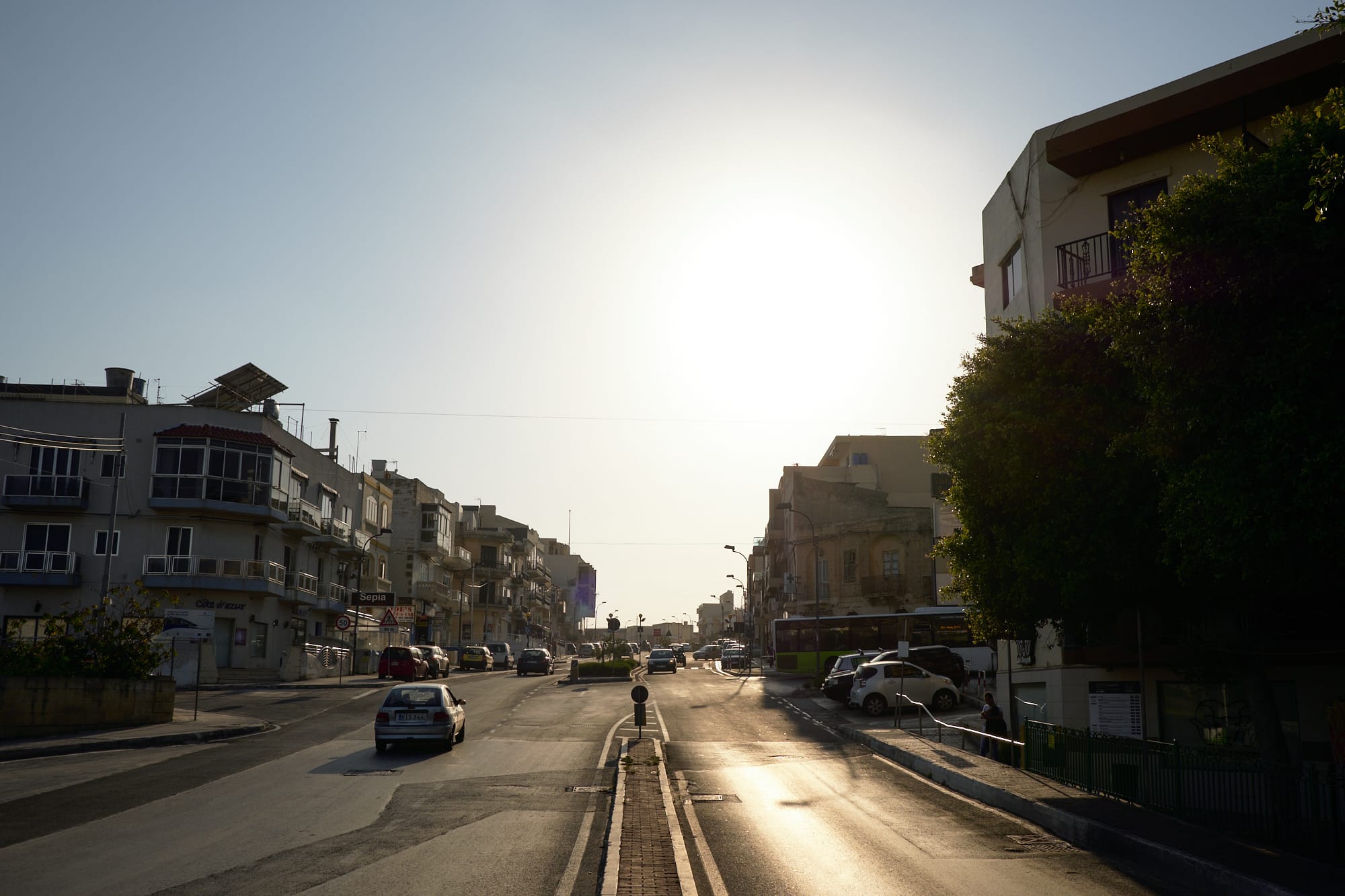 low sun over Marsaskala