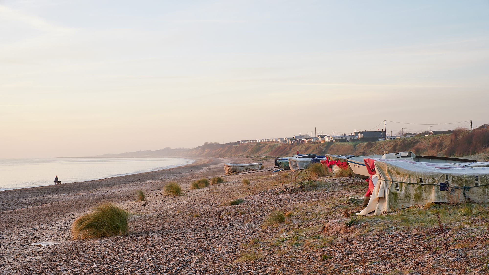 Pakefield beach just before sunrise