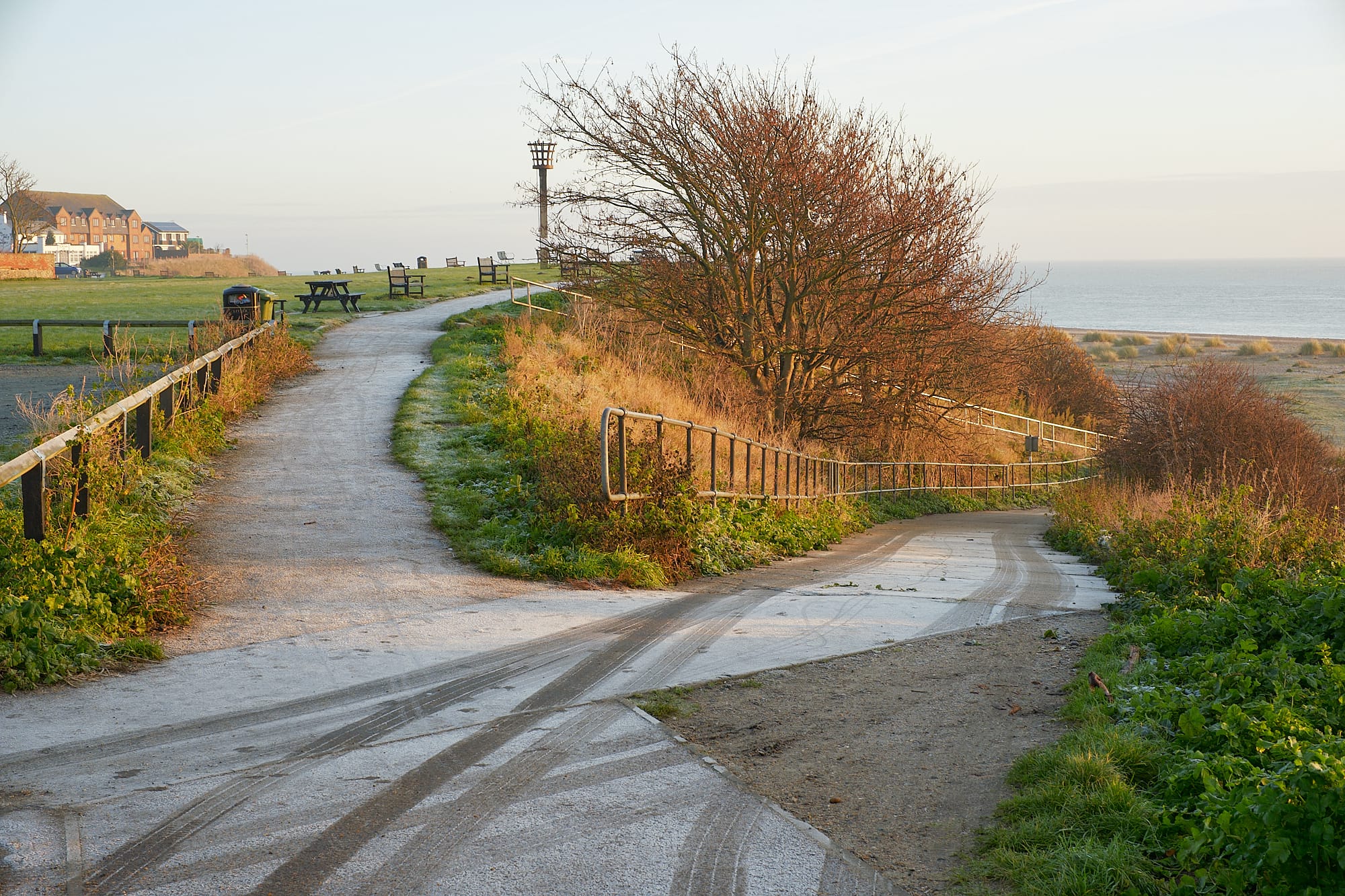 frosty path down to the beach