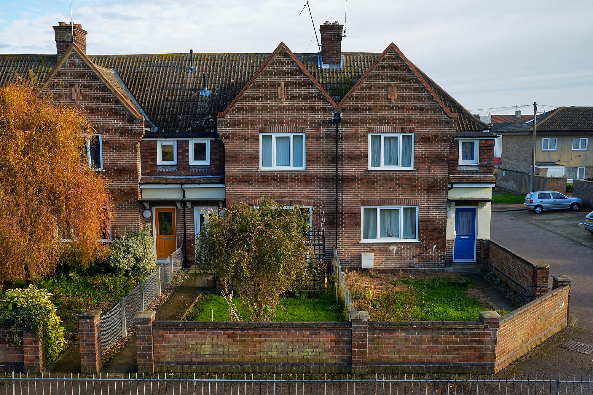 houses and front gardens