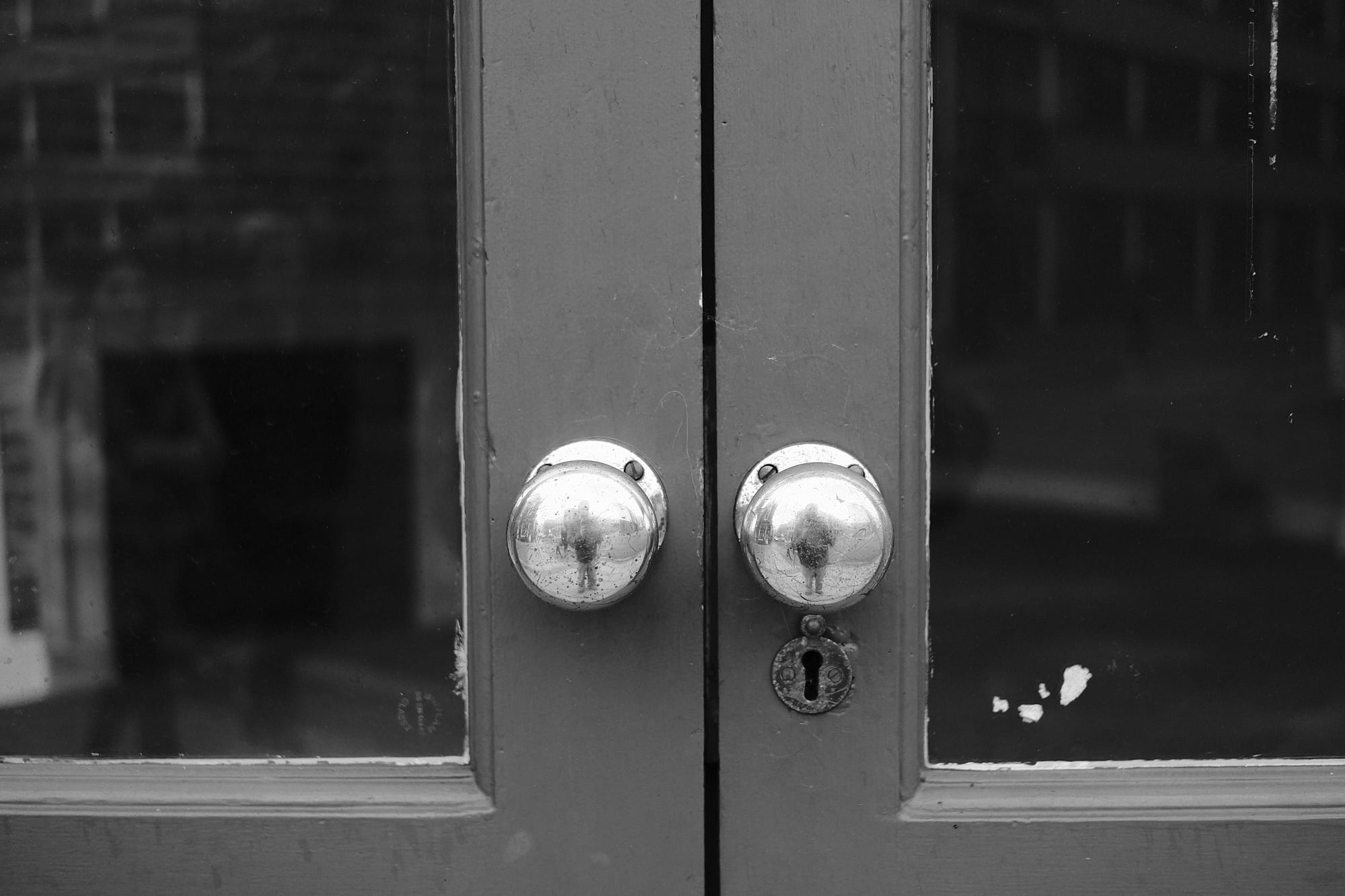 shiny exterior doorknobs