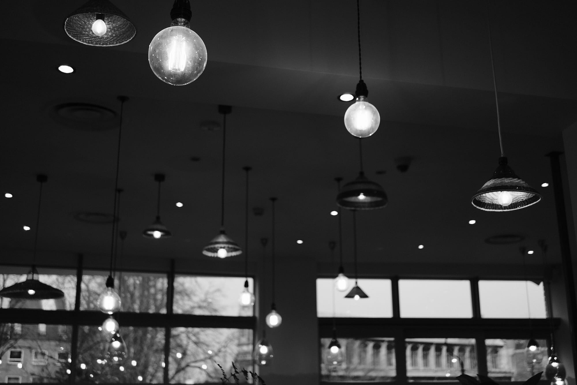 ceiling lights in Giraffe restaurant