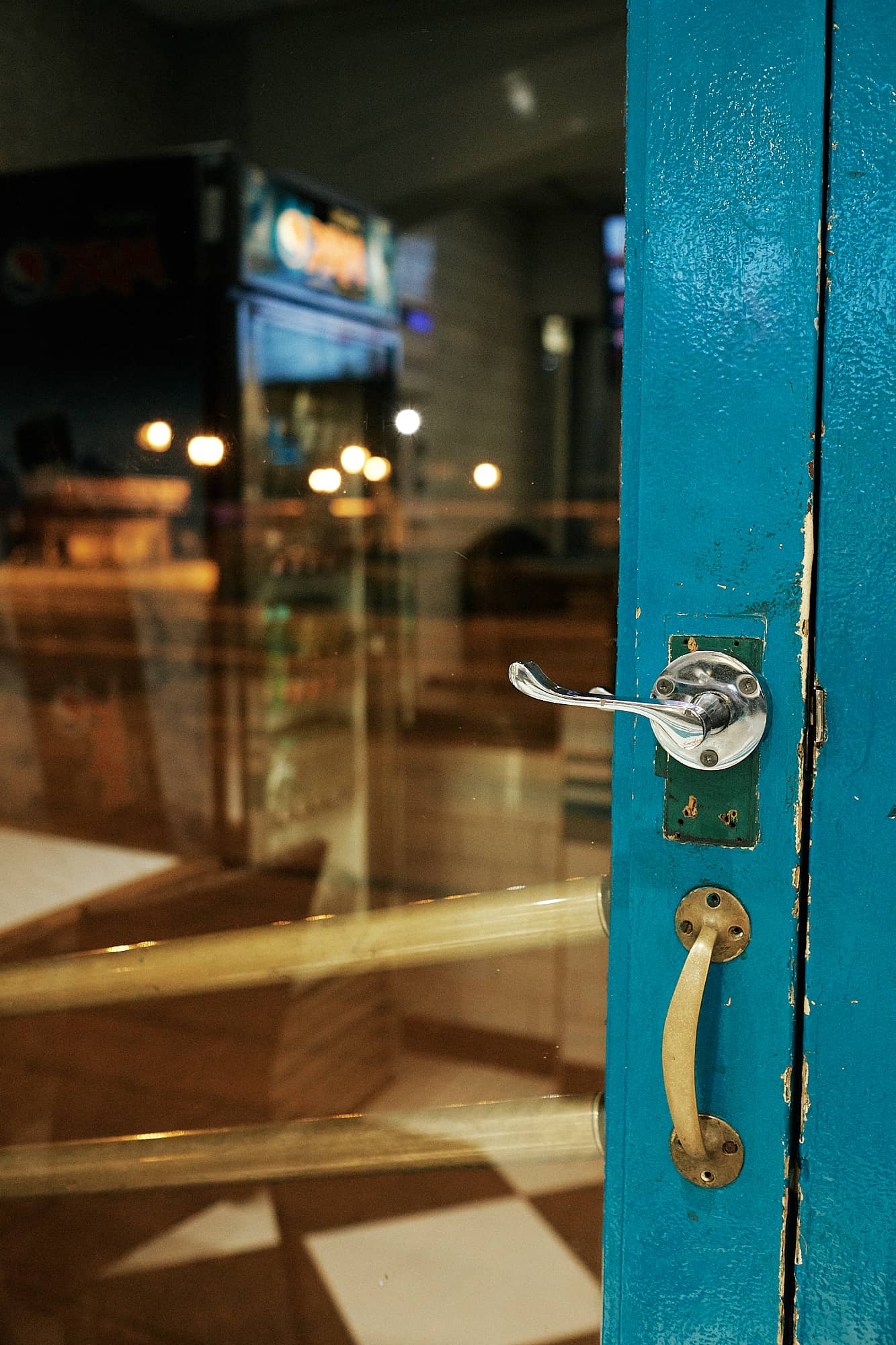 reflections in chip shop window