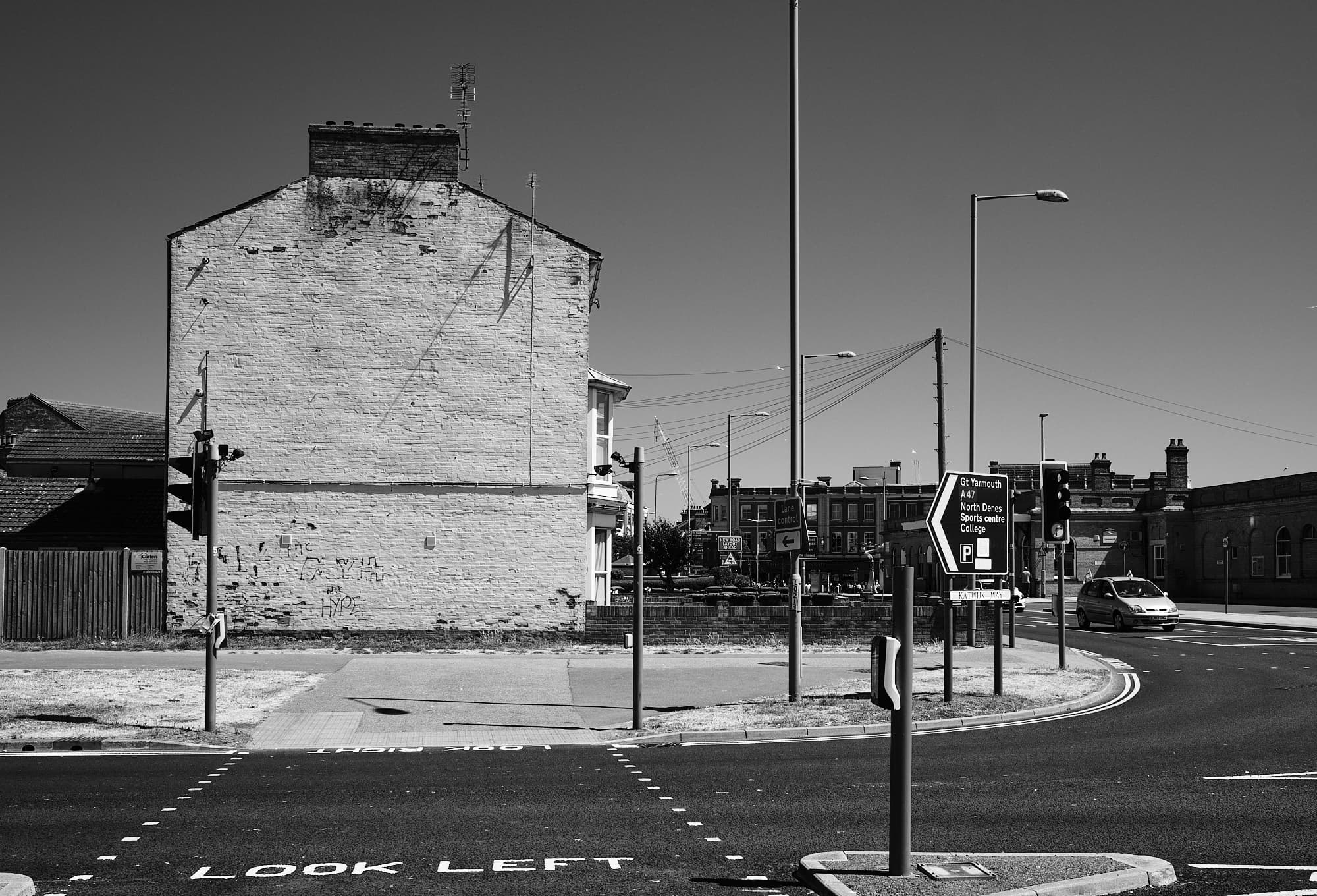 white painted brick building in Yarmouth