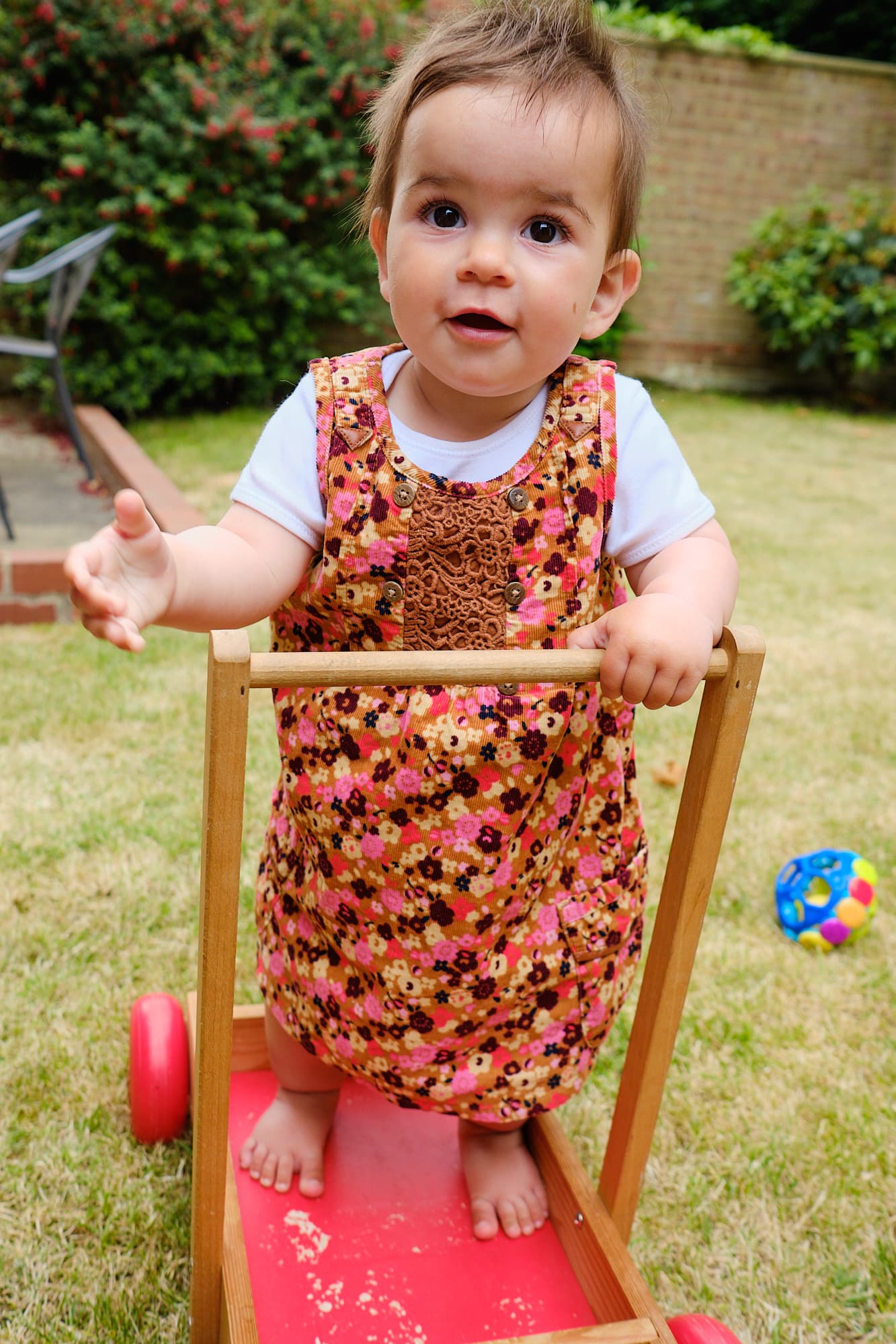 Em standing on her trolley