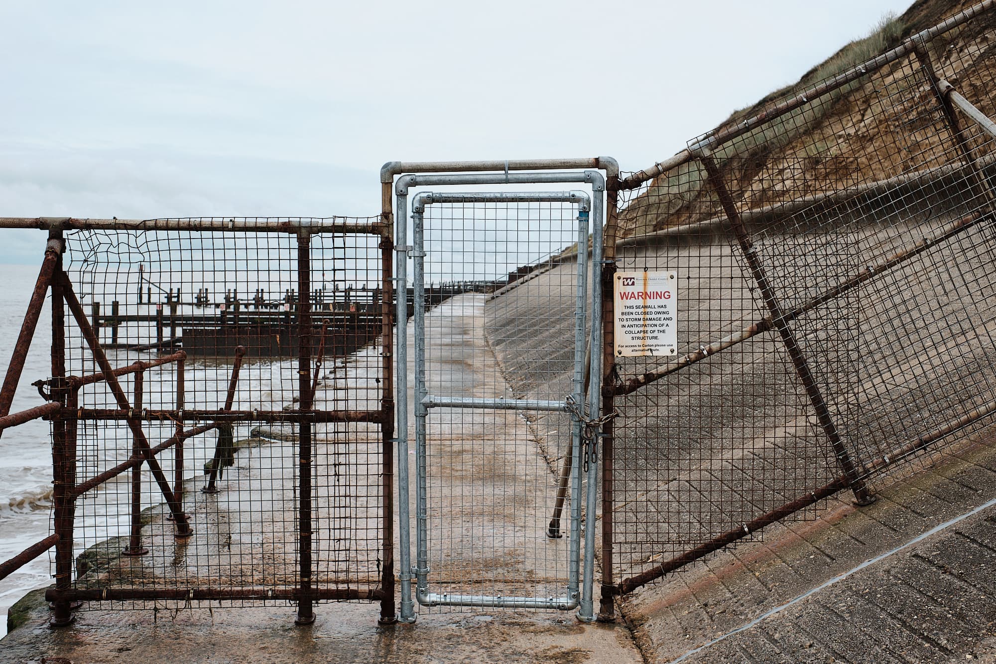 gated-off  section of coastal path