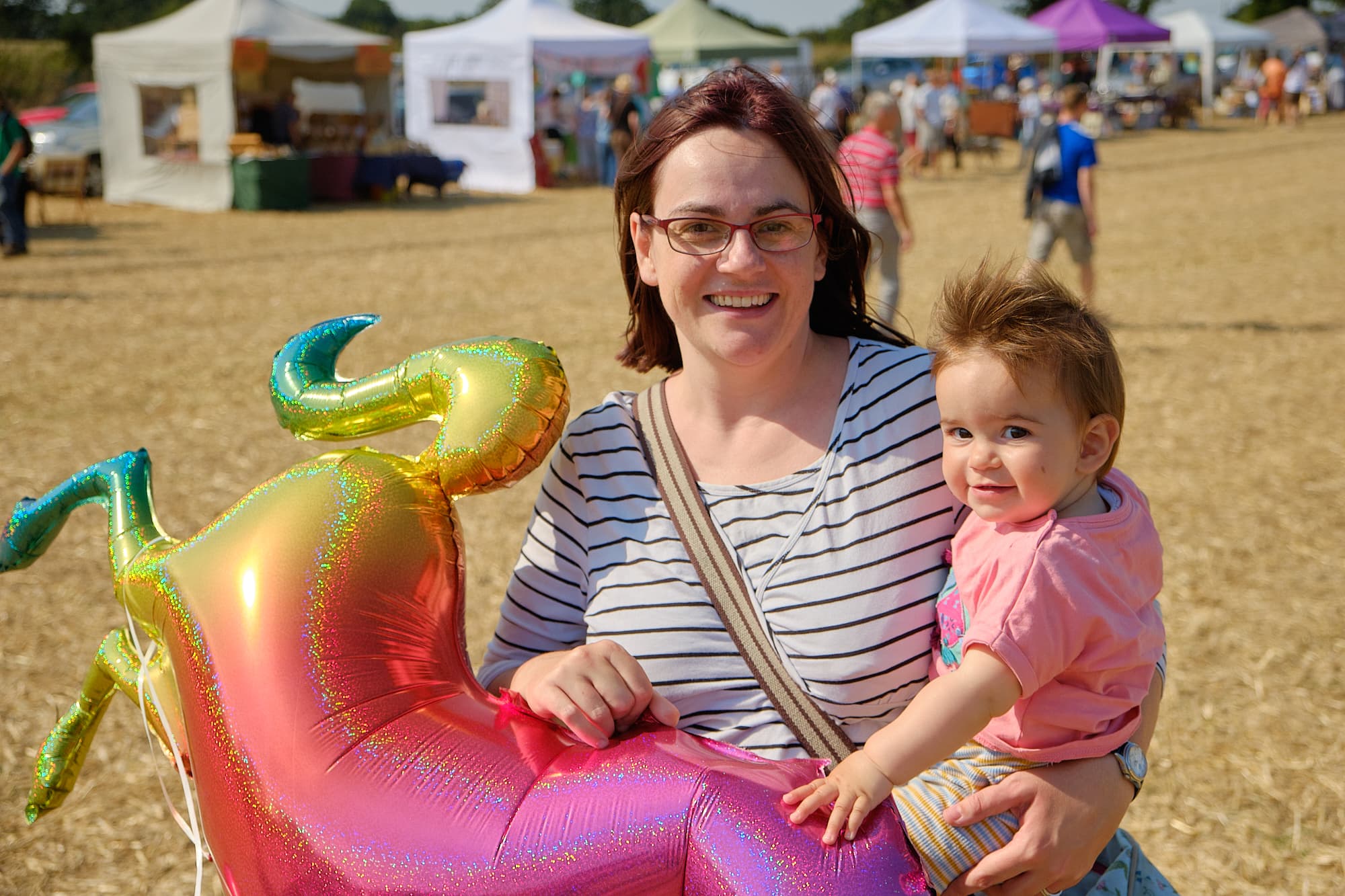 Zoe and Em and a shiny rainbow unicorn