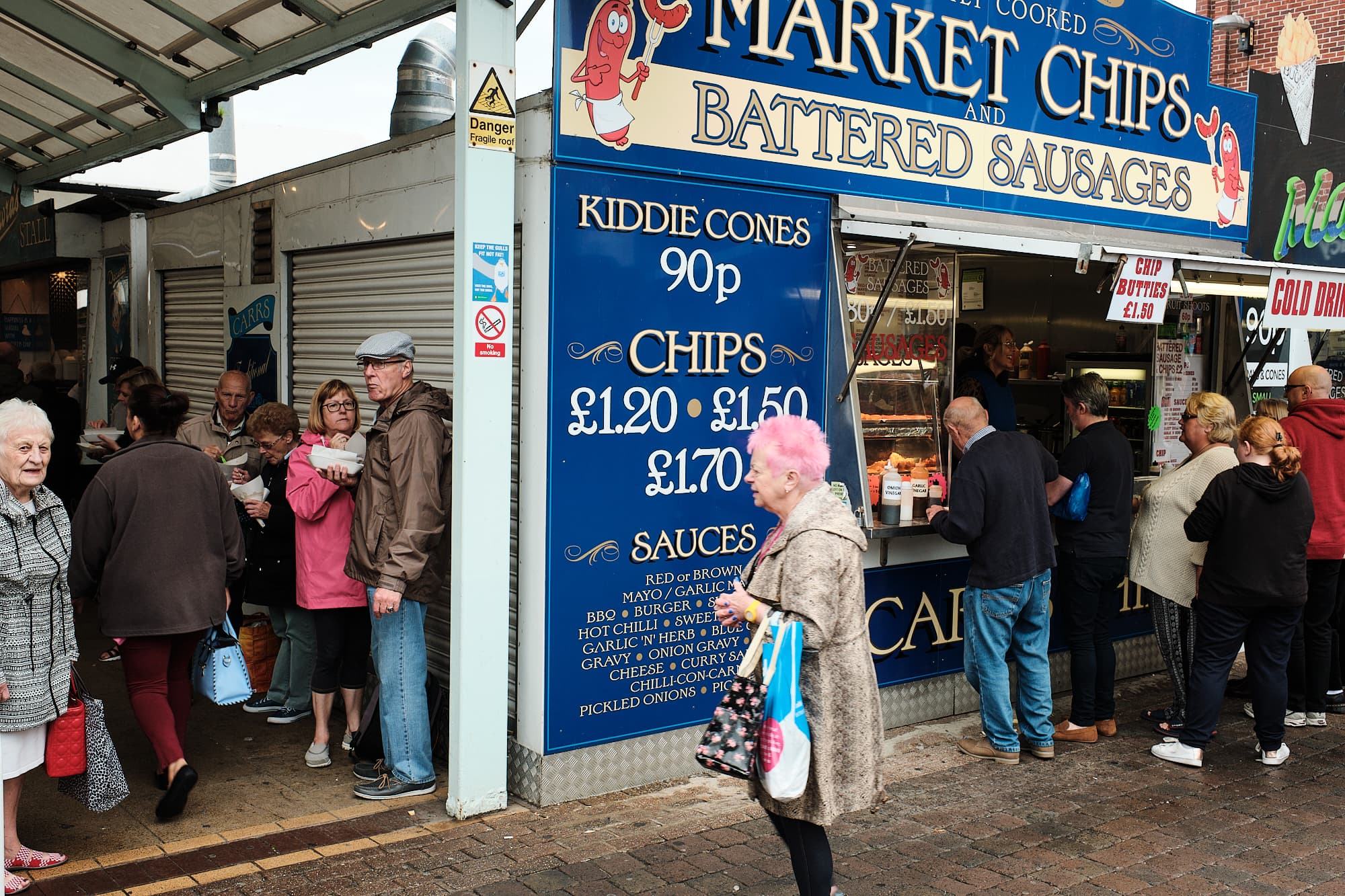 fish and chip shop at Yarmouth market